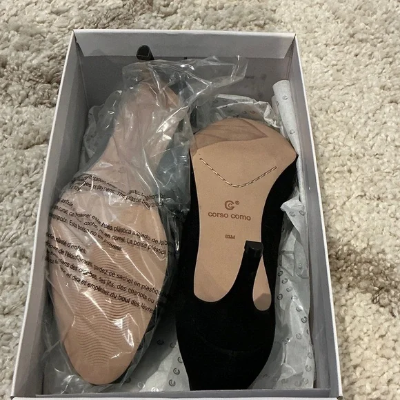 Corso Como Black Suede Heels - Picture 3 of 3